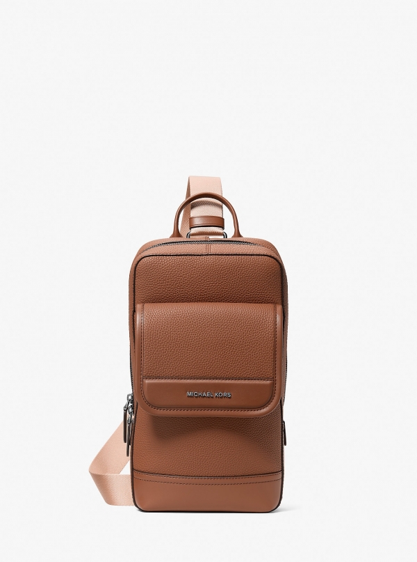 Michael Kors Mens Jet Set Pebbled Leather Sling Pack