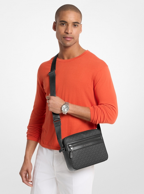 Michael Kors Mens Jet Set Signature Logo Crossbody Bag
