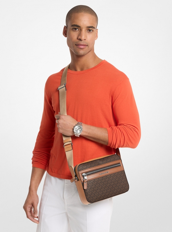Michael Kors Mens Jet Set Signature Logo Crossbody Bag