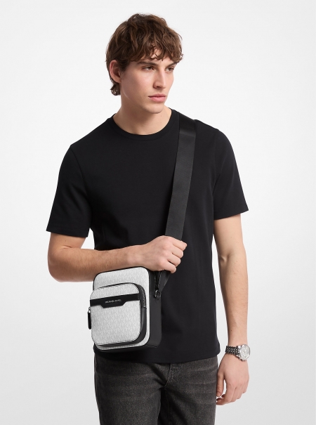 Michael Kors Mens Hudson Mini Signature Logo Flight Bag