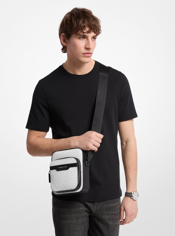 Michael Kors Mens Hudson Mini Signature Logo Flight Bag