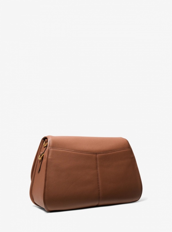Michael Kors Mens Holmes Extra-Large Pebbled Leather Convertible Messenger Bag