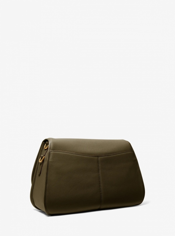 Michael Kors Mens Holmes Extra-Large Pebbled Leather Convertible Messenger Bag