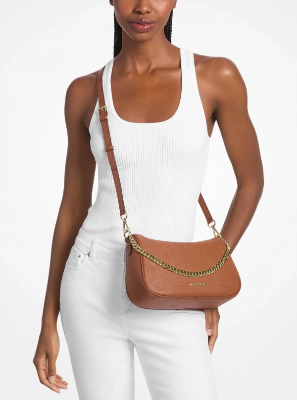 Carmela Medium Pebbled Leather Convertible Crossbody Bag