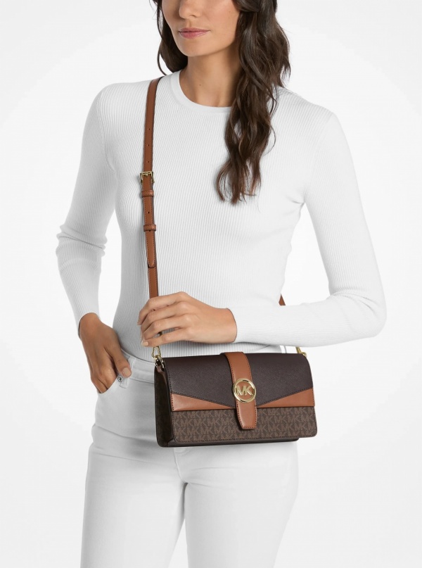 Greenwich Medium Signature Logo Convertible Crossbody Bag