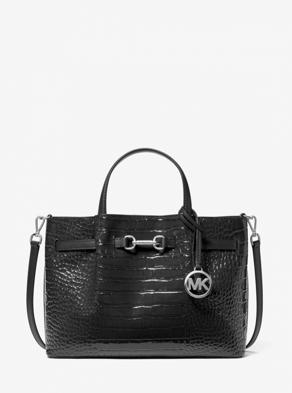 MICHAEL Michael Kors Carson Medium Crocodile Embossed Satchel