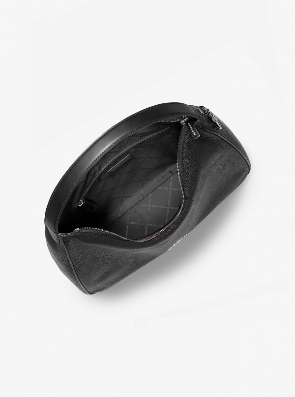 Nayla Medium Pebbled Leather Hobo Shoulder Bag