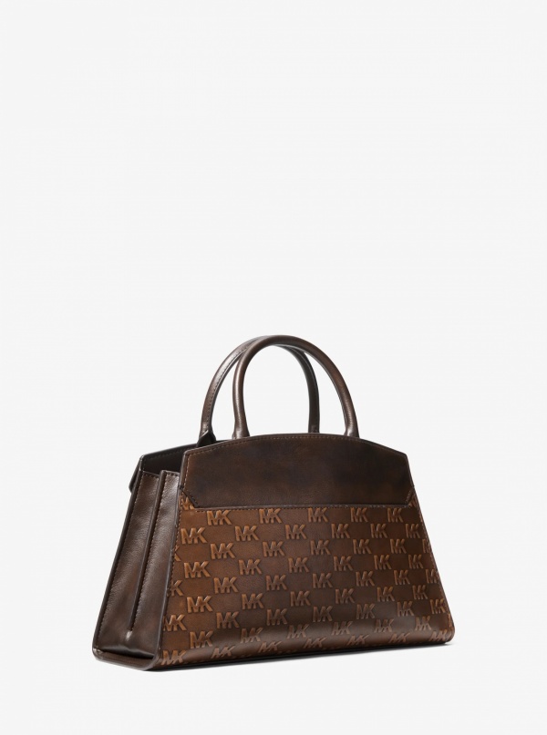 Greta Medium Logo Embossed Satchel