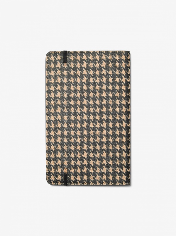Medium Embellished Houndstooth Print Notebook