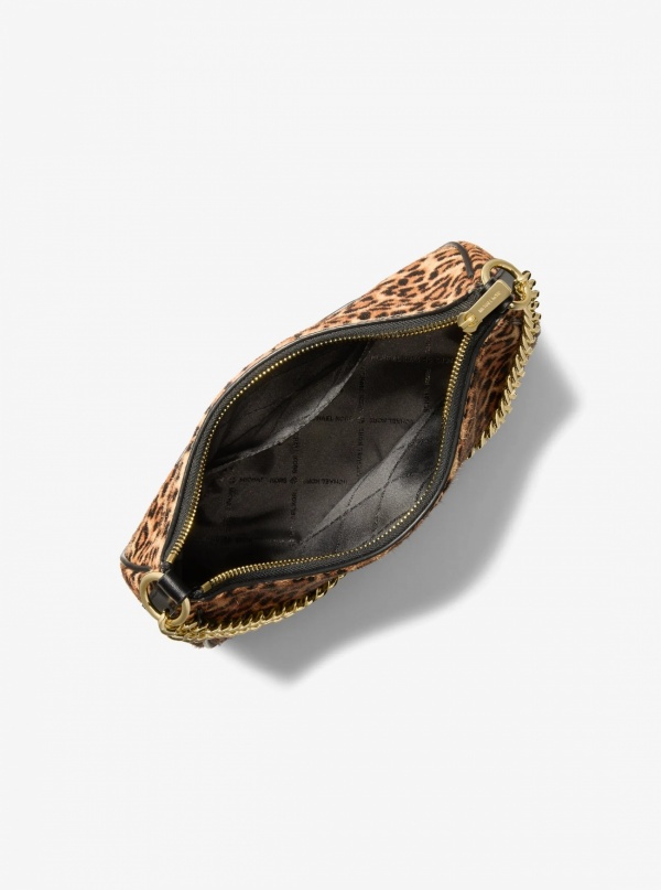 Jet Set Travel Large Leopard Print Calf Hair Convertible Pochette