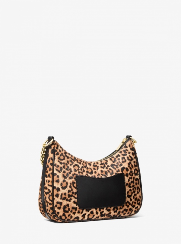 Jet Set Travel Large Leopard Print Calf Hair Convertible Pochette