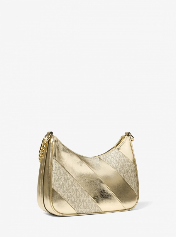 Jet Set Travel Large Metallic and Signature Logo Convertible Crossbody Bag