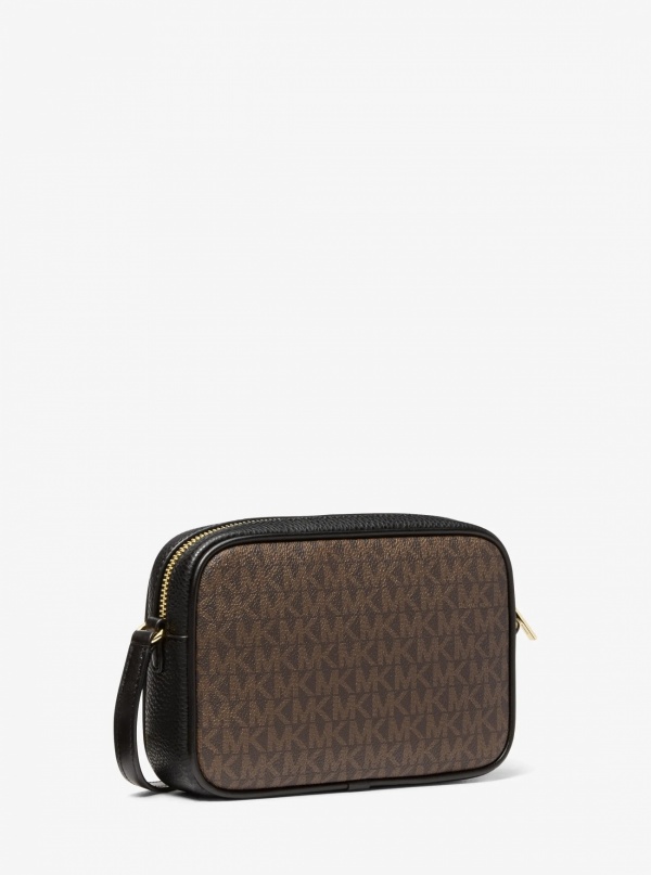 Jet Set Travel Leopard Print Calf Hair and Signature Logo Camera Crossbody Bag