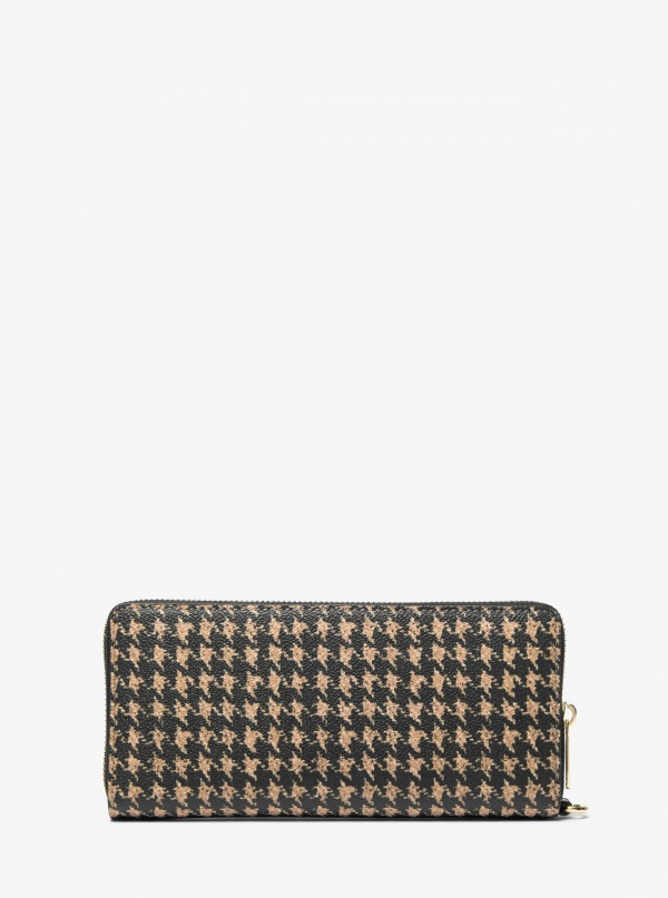 Jet Set Travel Houndstooth Print Continental Wristlet