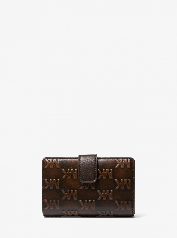 Jet Set Travel Medium Logo Embossed Burnished Wallet