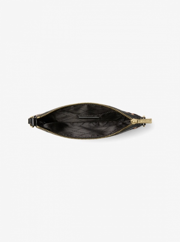 Jet Set Travel Leopard Print Calf Hair Wristlet