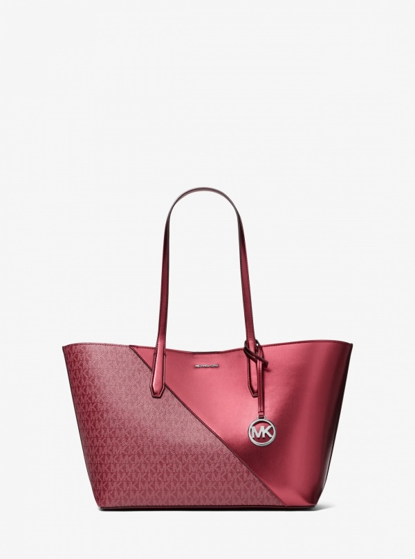 Avalon Medium Metallic and Signature Logo Tote Bag