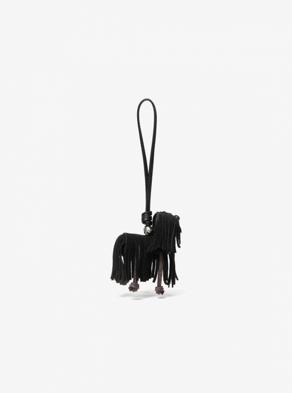 Suede Shaggy Dog Bag Charm