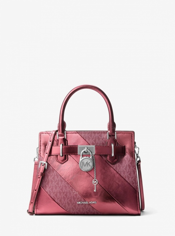 Landon Small Metallic and Signature Logo Satchel
