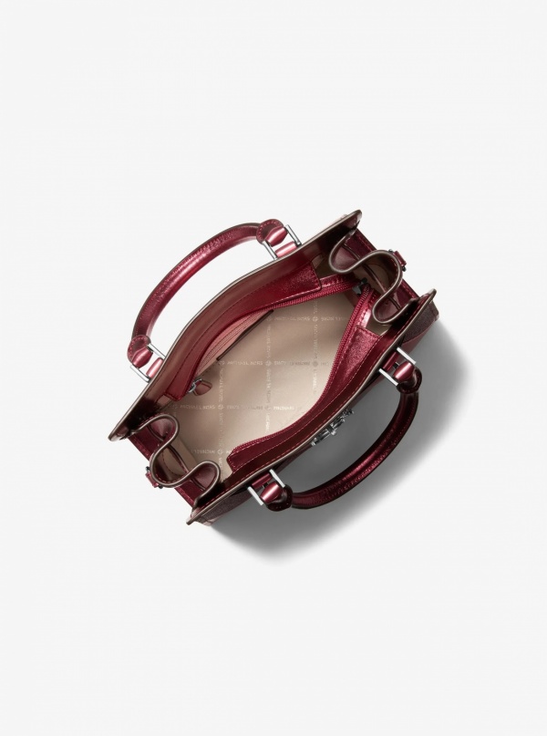 Landon Small Metallic and Signature Logo Satchel