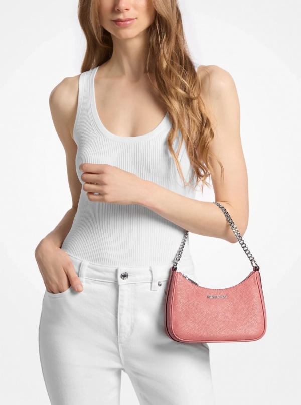 Jet Set Travel Small Pebbled Leather Convertible Crossbody Bag