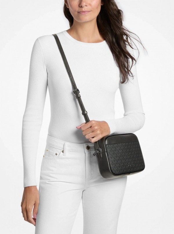 Jet Set Travel Large Signature Logo Camera Crossbody Bag