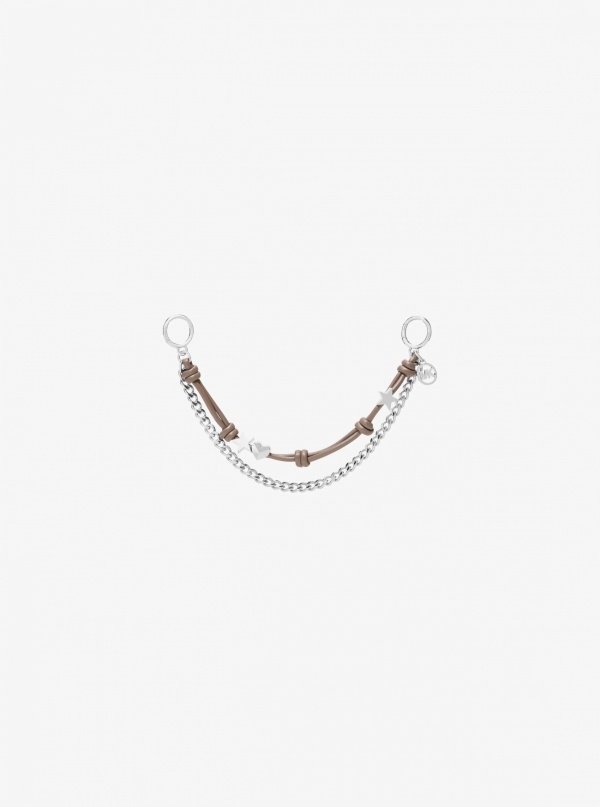 Silver-Tone Charm and Chain Bag Charm