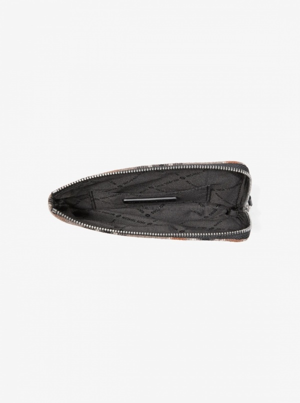 Jet Set Travel Plaid Print Wool Wristlet