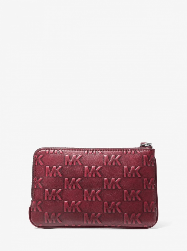 Jet Set Travel Small Burnished Logo Embossed Wristlet