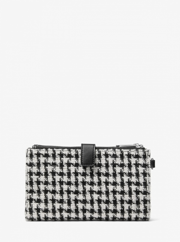Jet Set Travel Houndstooth Woven Wristlet