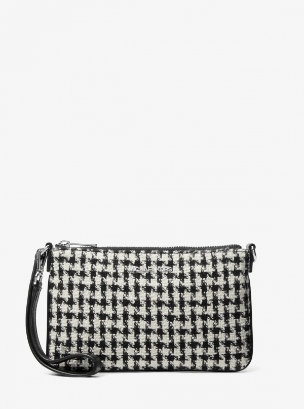 Jet Set Travel Woven Houndstooth Convertible Wristlet