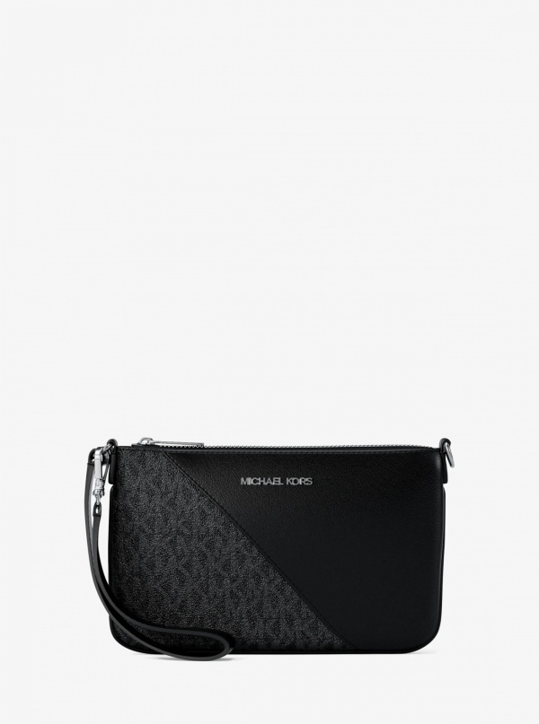 Jet Set Travel Small Signature Logo and Smooth Wristlet
