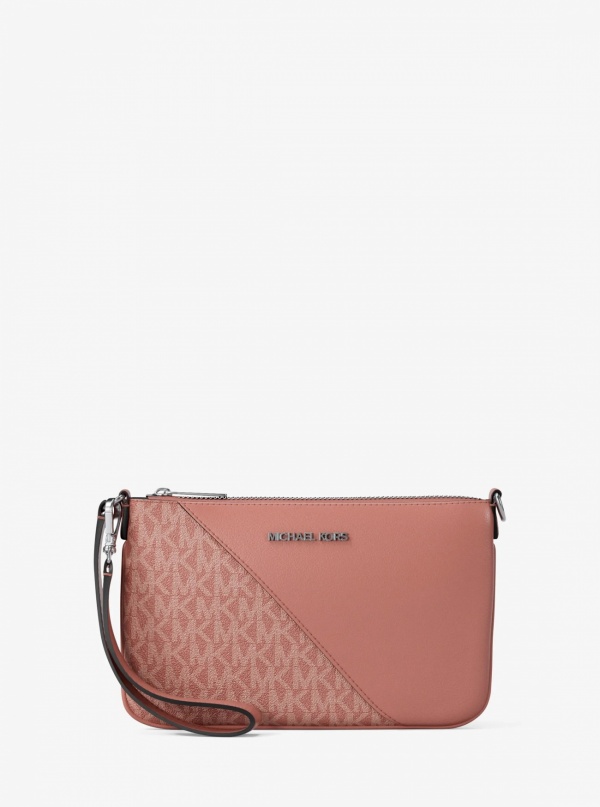 Jet Set Travel Small Signature Logo and Smooth Wristlet