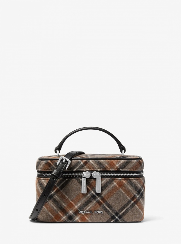 Vivi Small Plaid Print Wool Blend Vanity Crossbody Bag