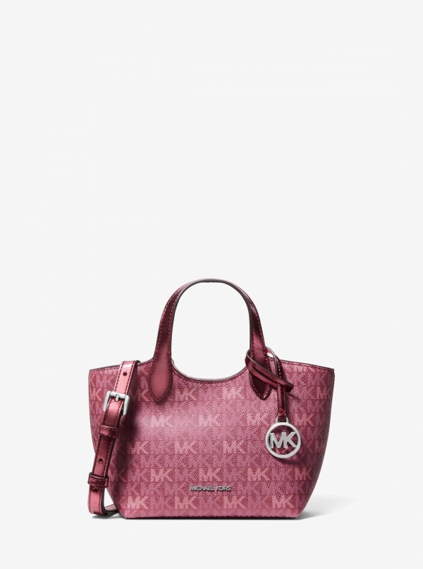 Maya Extra-Small Metallic Signature Logo Crossbody Bag