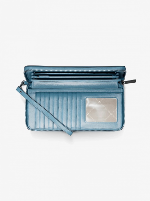 Large Pebbled Leather Continental Wallet