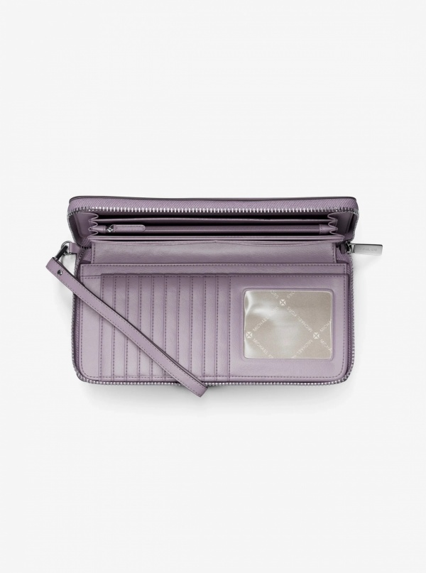 Large Pebbled Leather Continental Wallet