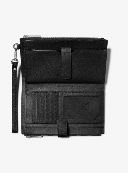 Jet Set Large Leather Smartphone Wristlet