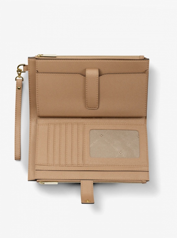 Jet Set Large Leather Smartphone Wristlet