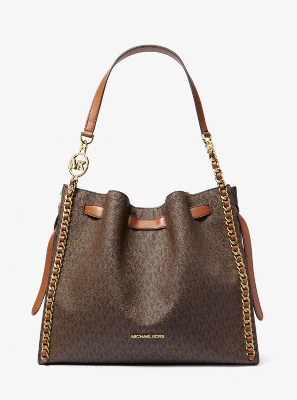 MICHAEL Michael Kors Mina Large Signature Logo Chain Shoulder Bag