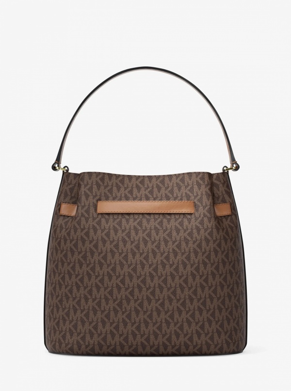 Carson Medium Signature Logo Convertible Bucket Crossbody Bag