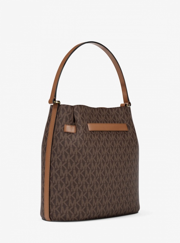 Carson Medium Signature Logo Convertible Bucket Crossbody Bag