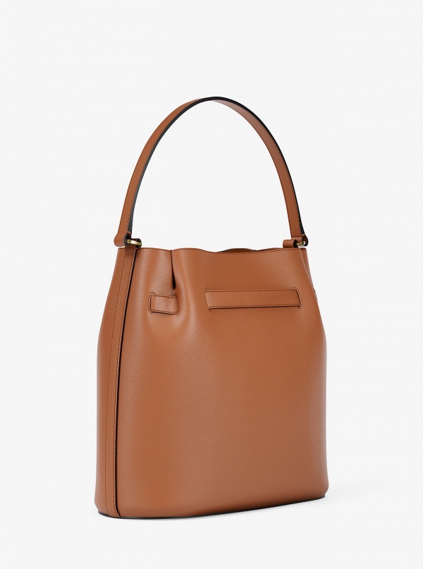 Carson Medium Pebbled Leather Convertible Bucket Crossbody Bag