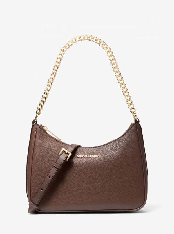 Jet Set Large Pebbled Leather Convertible Crossbody Bag