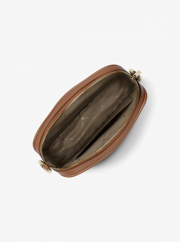 Jet Set Large Pebbled Leather Camera Crossbody Bag