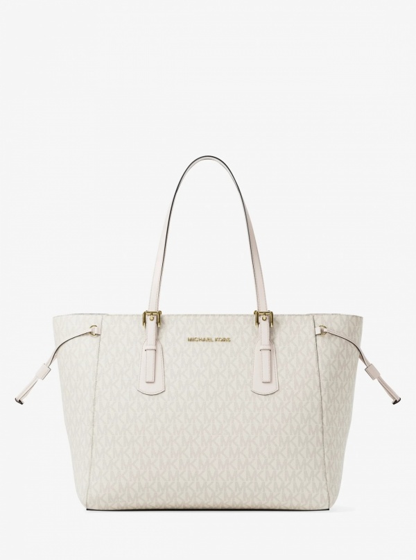 Voyager Large Signature Logo Top-Zip Tote Bag