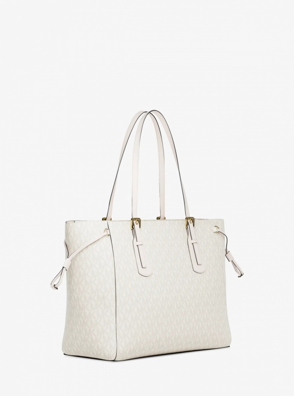 Voyager Large Signature Logo Top-Zip Tote Bag