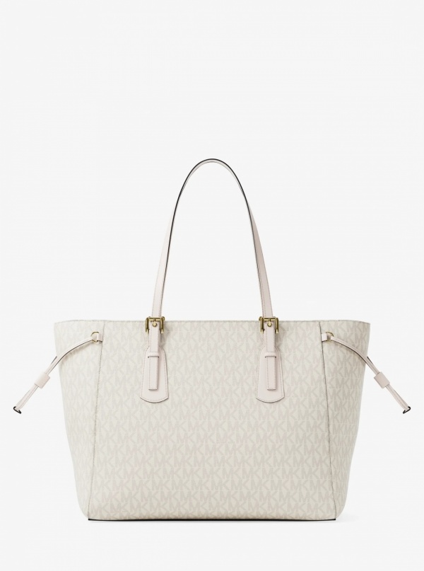 Voyager Large Signature Logo Top-Zip Tote Bag