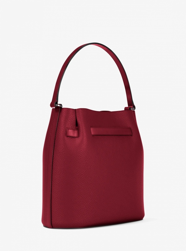 Carson Medium Pebbled Leather Convertible Bucket Crossbody Bag