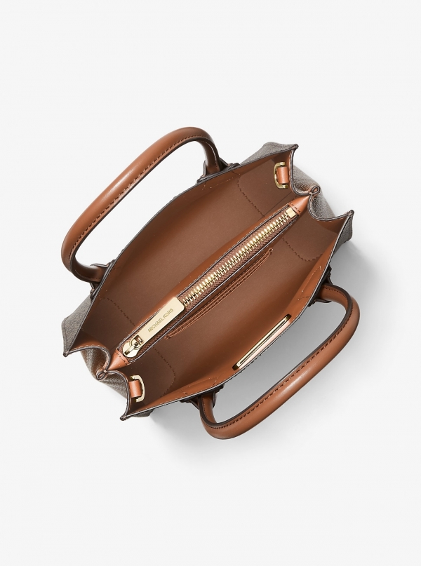 MICHAEL Michael Kors Mercer Medium Logo and Leather Accordion Crossbody Bag